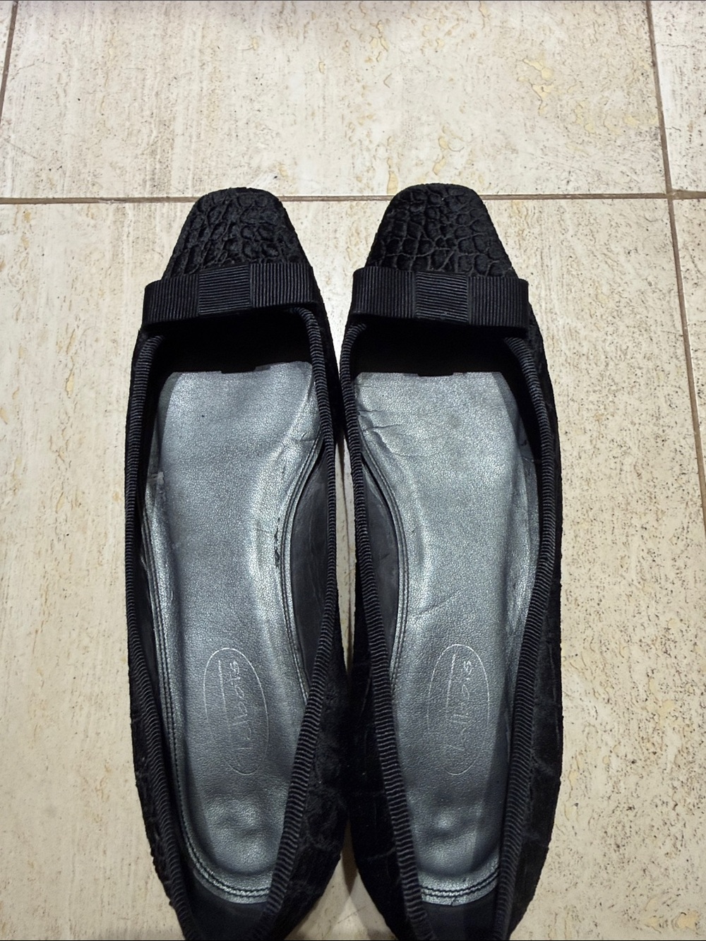 Talbots Classic Velvet Black Women's Ballet Flats with Textured Toe